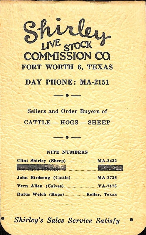 Shirley Livestock Commission Advertising Pocket Notebook Vintage CPG2 gallery