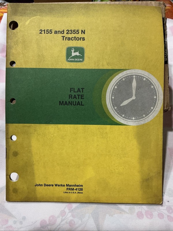John Deere 2155 2355n Flat Rate Manual Frm-4128