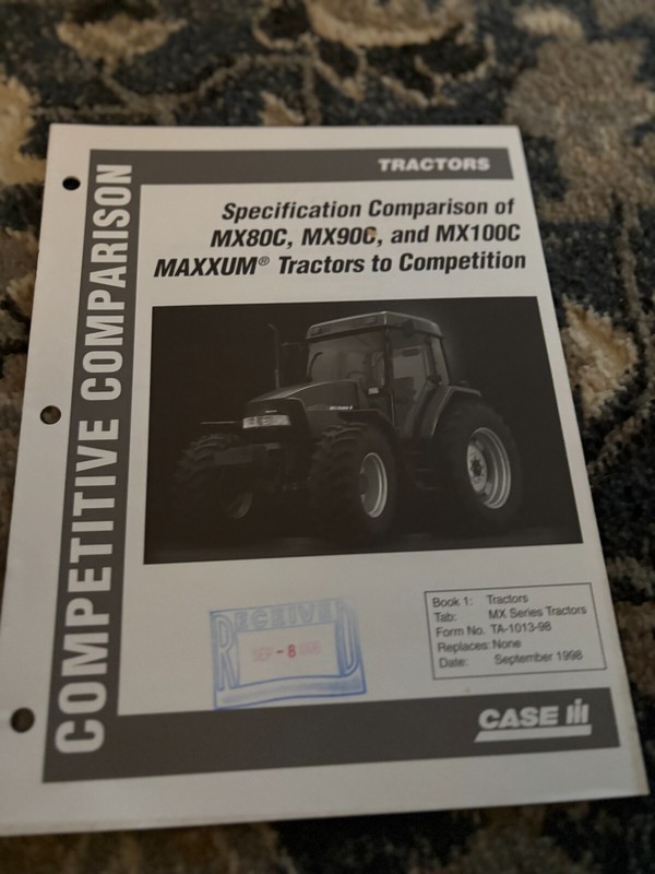 Case International MX80C MX90C MX100C Maxxum Tractors To Competi Brochure FCCA24