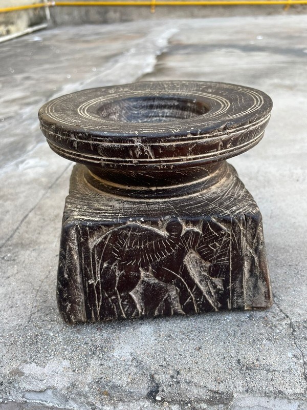 Antique Wooden Beautiful Hand Carving Agriculture Seed Holder Decorative - 225 gallery
