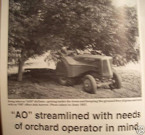 John Deere AO AOS tractor A orchard, 1997 Green Magazine, Deere Crawler Memories