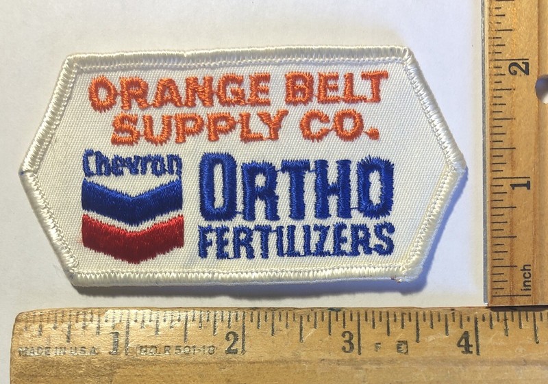Vintage Orange Belt Supply Co. California Logo Patch Chevron Ortho Fertilizer