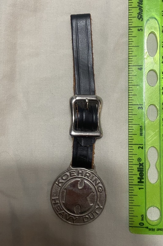 Vintage Watch Fob Koehring Heavy Duty Equipment Power Shovels Cranes Milwaukee