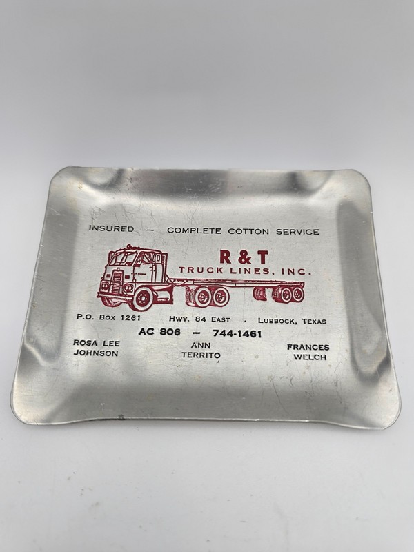 Vintage R T Truck Lines Metal Advertising Tray Lubbock Texas Truck gallery