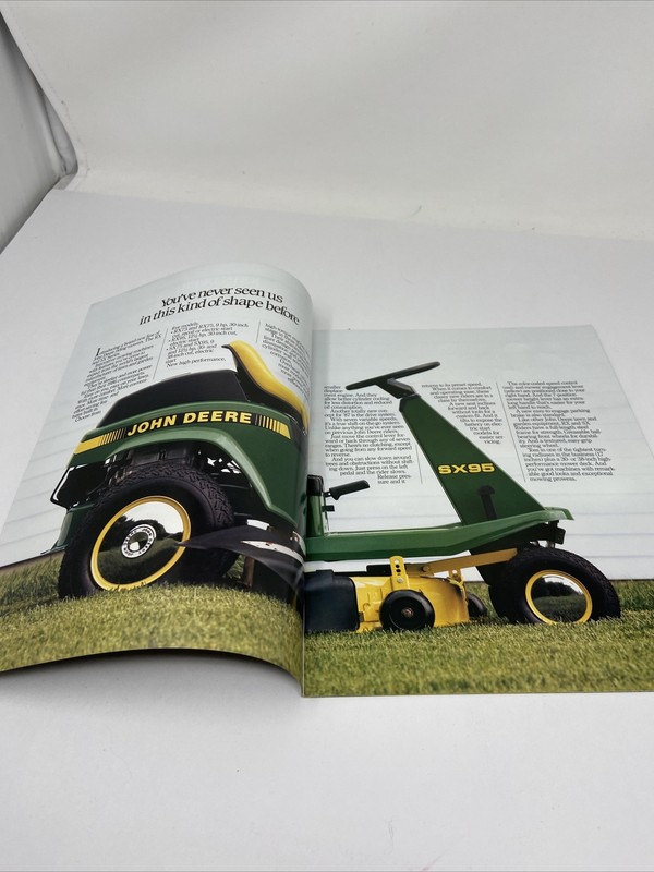 Vintage John Deere Riding Mowers 15 Page Sales Brochure Color Photos 1987 gallery