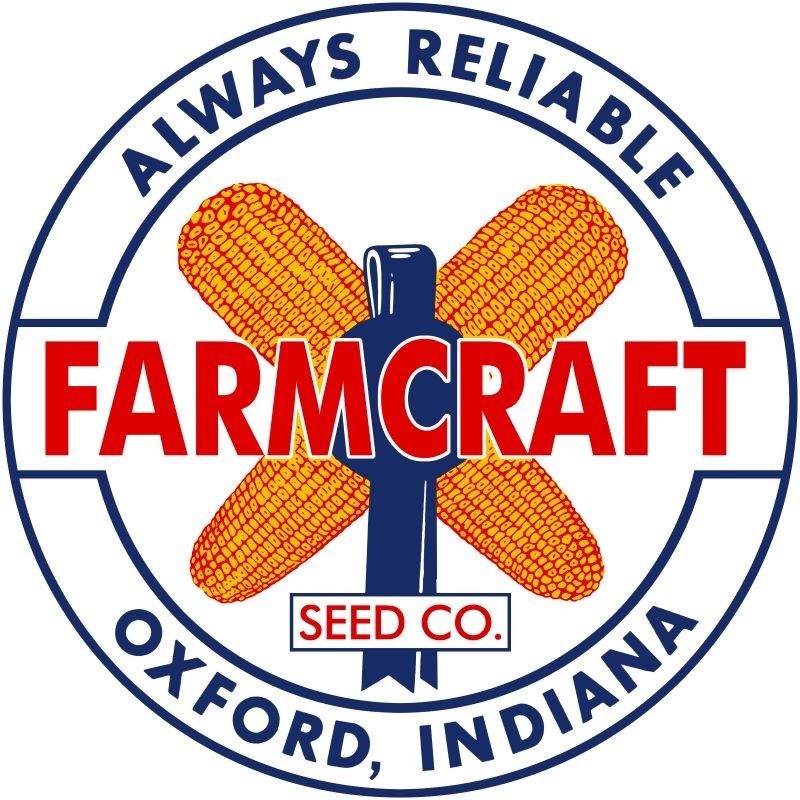 Farmcraft Seed Co. of Oxford, Indiana NEW METAL SIGN: 12″ Diameter Round
