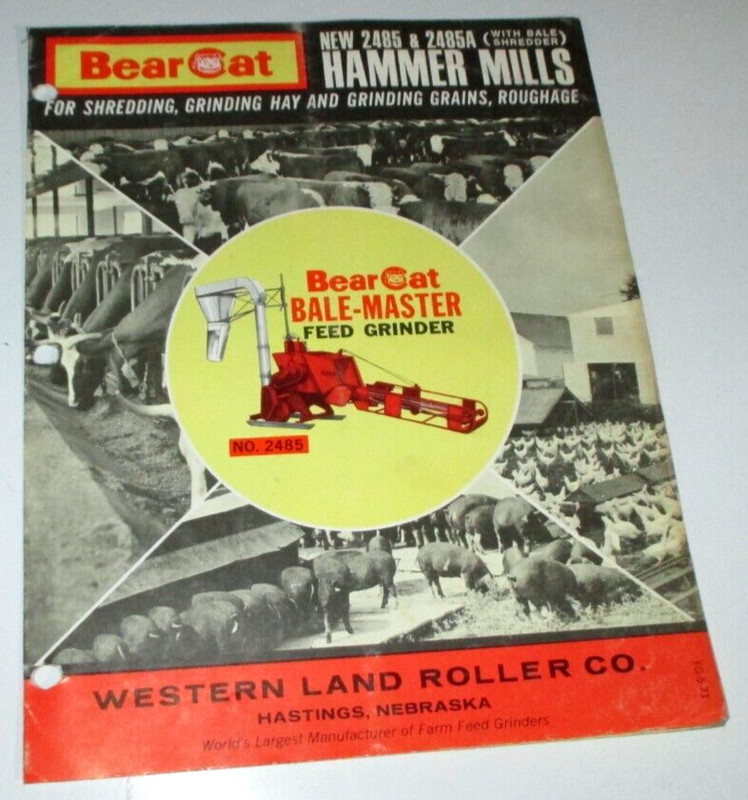Bear Cat 2485 2485A Bale Master Feed Grinder Sales Brochure Literature 5-71