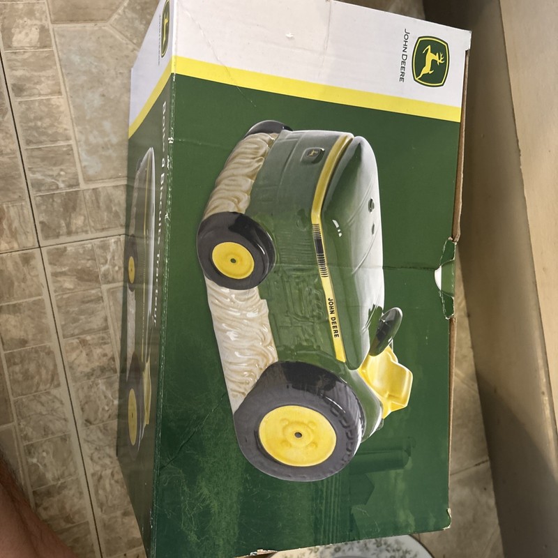 John Deere Tractor Cookie Jar 10.5” Handpainted gallery