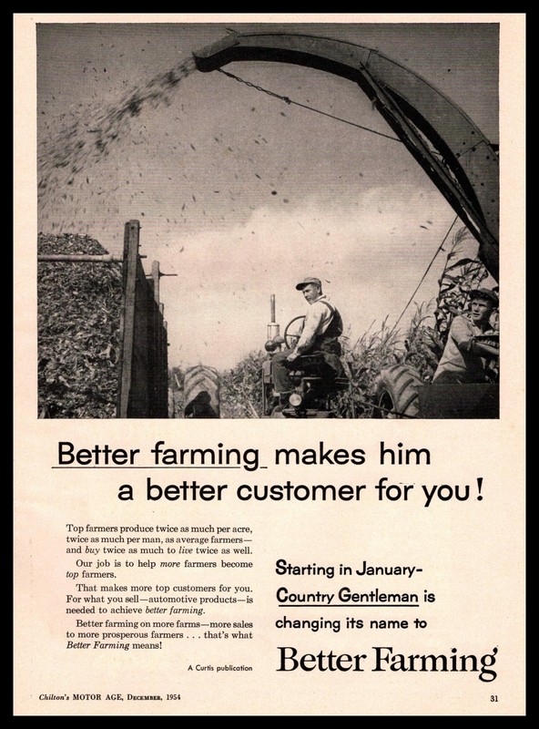 1954 Country Gentleman Magazine Better Farming Tractors Photo Vintage Print Ad