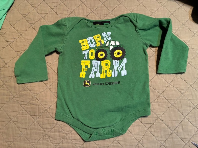 John Deere Tractor “Born to Farm” Infant 24 Months Green One Piece