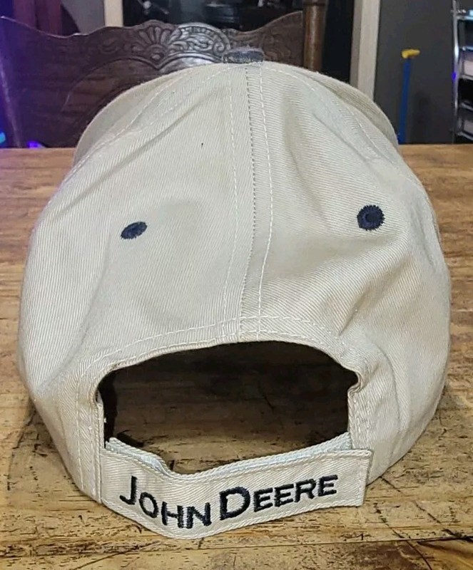 John Deere Baseball Cap P&K Riverside Norman~Purcell Ok Navy Bill And Beige Body gallery