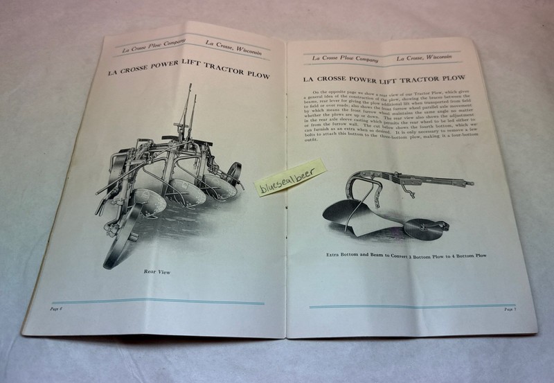 Old 1900s La Crosse Plow Co New Tractor Drawn Implements Brochure Booklet WI Wis gallery