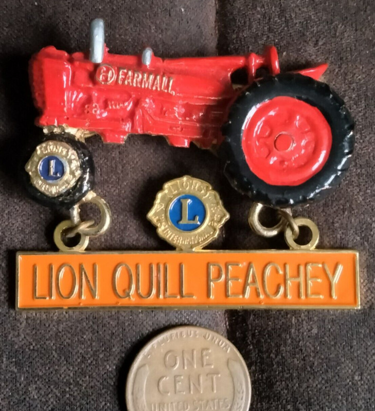 FARMALL 300 TRACTOR LARGE 3D Hat Lapel Pin Lions Club
