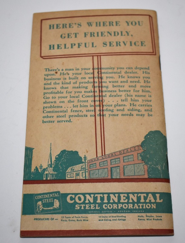 Vintage 1947 Continental STEEL Farm Livestock Record Book MONONA IA Advertising gallery