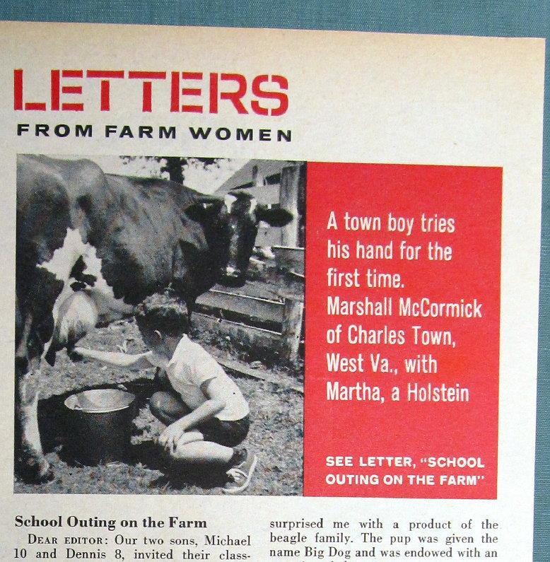 Orig 1962 Farm Women Ad Features Marshall McCormich of Charlestown West Virginia