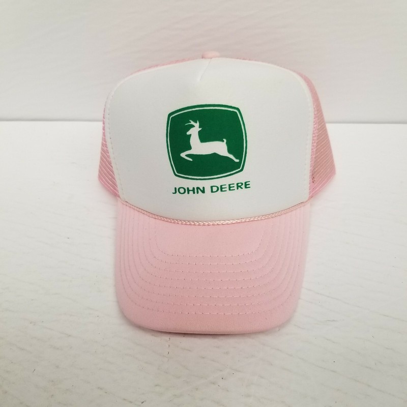 John Deere Pink Women’s Snapback Mesh Back Trucker Hat, NOS