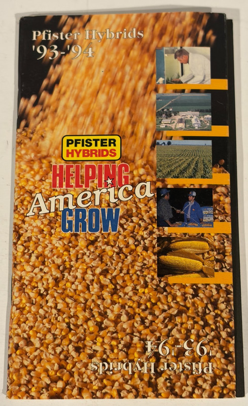 1993–1994 Pfister Hybrids Seed Corn Pocket Guide Catalog Agriculture Planting