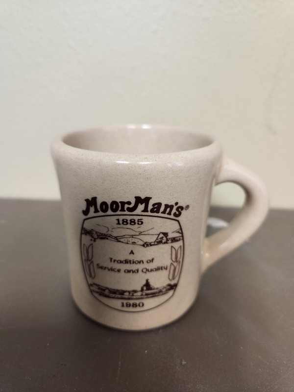Vintage 1980 MOORMAN’S Coffee Mug Cup~Western Stoneware
