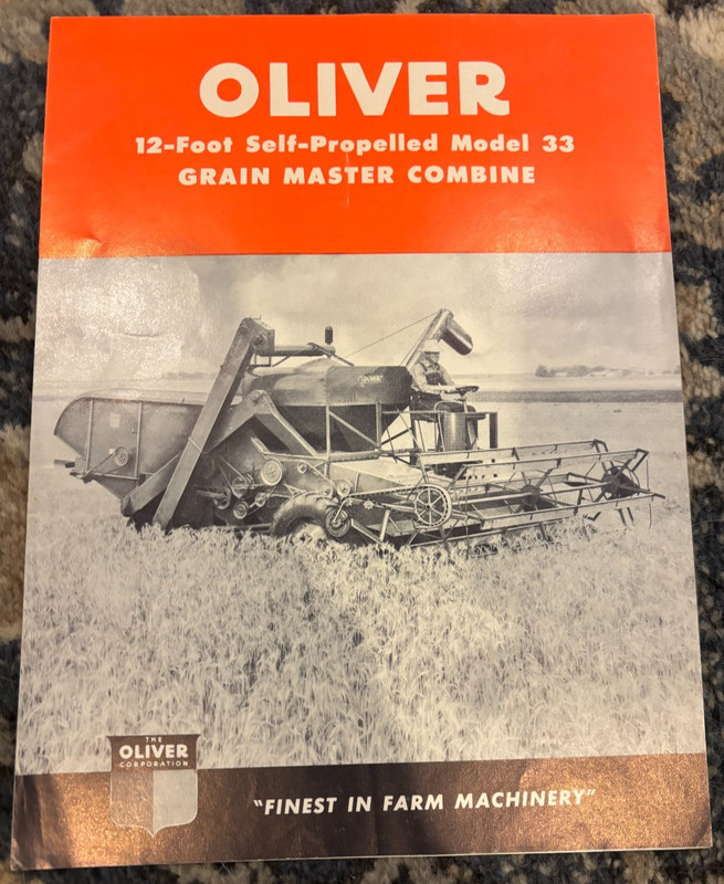 Oliver Tractor 33 Combine For 1950 Brochure AMIL26