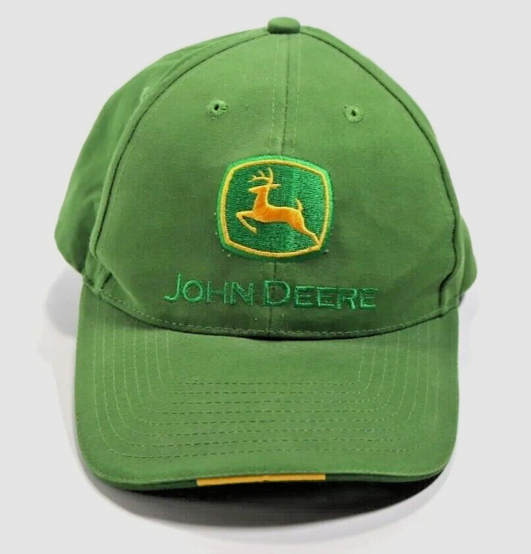John Deere Hat Ball Cap Adjustable Strap Like New 100% Cotton One Size Fits All