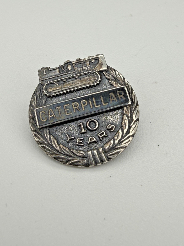 Sterling Silver Caterpillar 10 year Employee Service Pin
