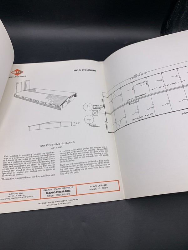 Rare 1959 Inland Steel Agricultural Buildings Plans & Specs-Hogs-Sheep-Poultry gallery