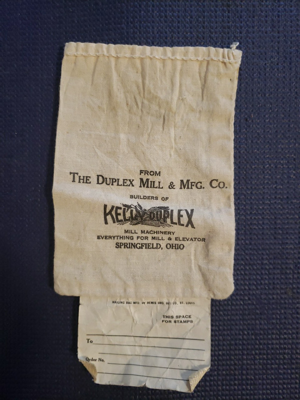 Vintage Seed Sack and Kelly Duplex Mill Machinery Sack - Lot of 2 Total gallery