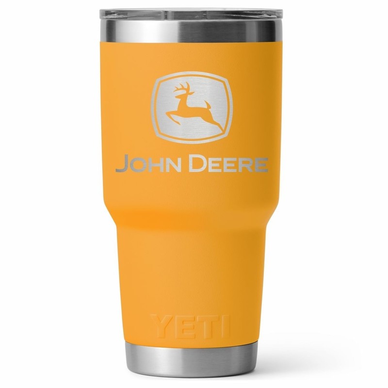 LP84485 – John Deere YETI 30oz Rambler Tumbler w MagSlider Construction Yellow