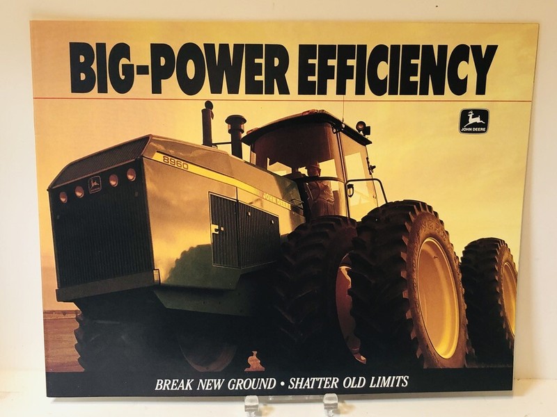 1990 JOHN DEERE 235 to 370 HP 8000 Series Tractors Brochure – Mint Condition