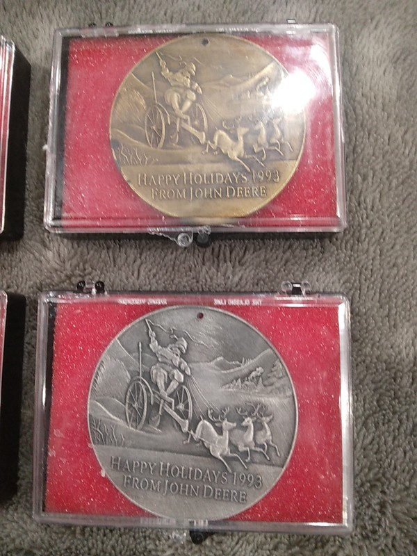 1993-1994 (4) JOHN DEERE LIMITED EDITION CHRISTMAS ORNAMENTS, PEWTER- BRASS NEW gallery