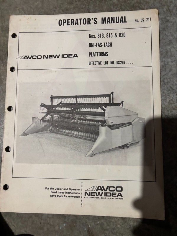 New Idea 813 815 820 Uni Fas-Tech Plantforms Operator’s Manual MWPA26 ver2