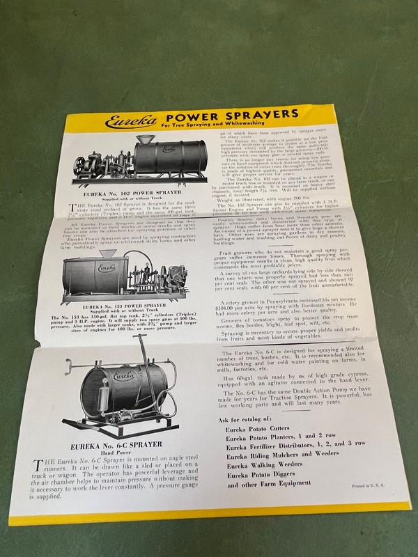 Vintage Eureka Row Crop & Orchard Sprayer