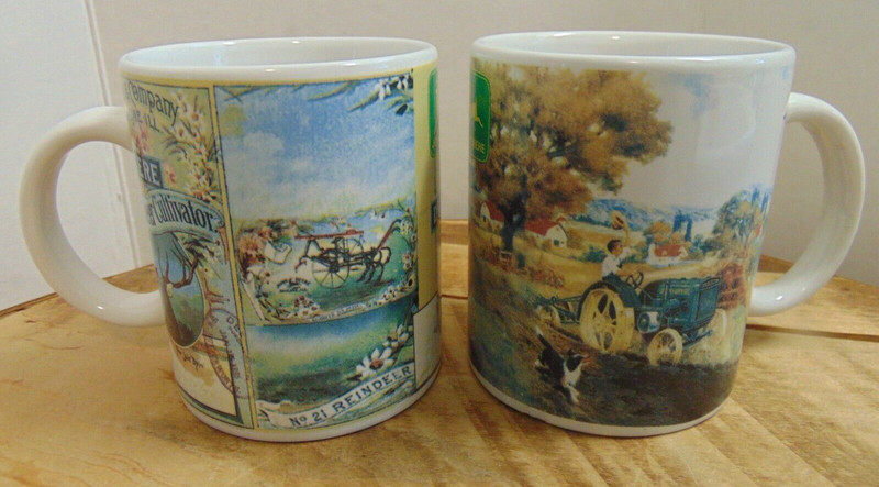 John Deere Tractor Coffee Cup Mug Gibson Agriculture Ad Nostalgia Farm LOT of 4 gallery