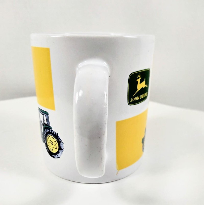 John Deere Tractor Yellow Green Checkered Coffee Mug Cup Gibson 12 ounces gallery