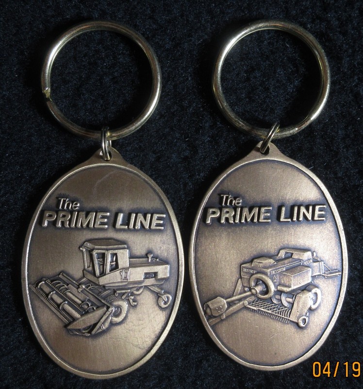 2 Vintage Hesston Key Chain The Prime Line 1985 Windrower 6650 1986 Baler 4650