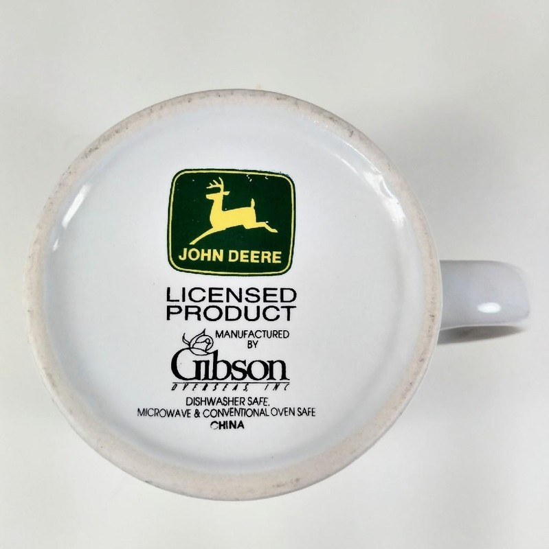 John Deere Tractor Yellow Green Checkered Coffee Mug Cup Gibson 12 ounces gallery