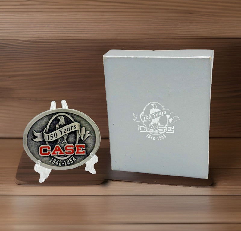 Case Corporation 150 Years 1842-1992 Eagle Logo Pewter Belt Buckle Ltd Edition