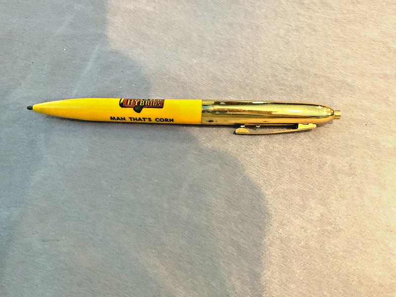VTG Warren Advertising Ball Point Pen Pfister Hybrids “Man That’s Corn” Slogan gallery