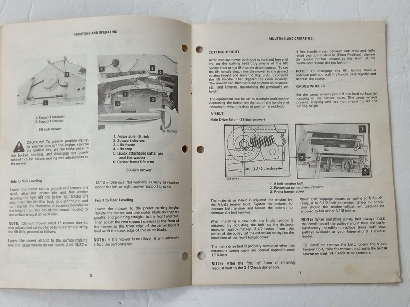 International Harvester Rotary Mowers 38A 44A 50A 3 Spindle Operator's Manual gallery