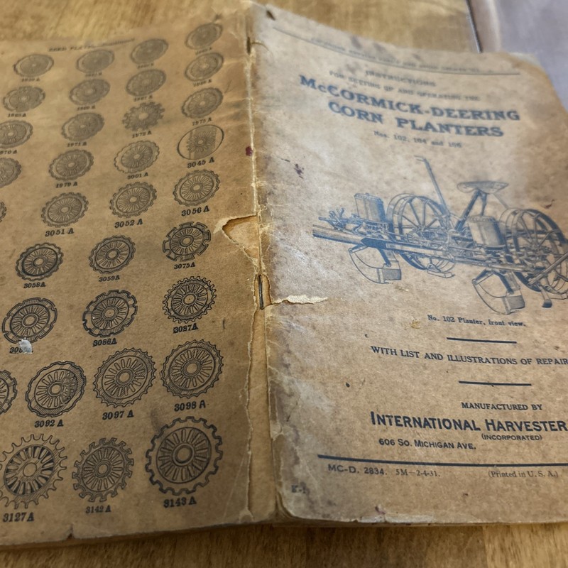 1940 Vtg McCORMICK DEERING Corn Planters 102 104 106 Owners Manual Instructions gallery