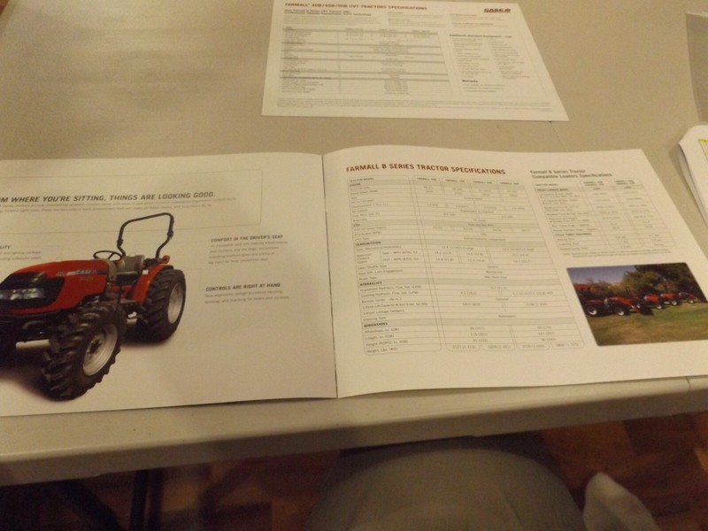 CASE-IH FARMALL B SERIES TRACTORS , LIT # CIH10041201 2012 PLUS SPEC. SHEET gallery