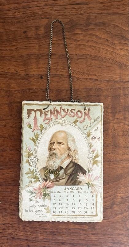 1896 Antique TENNYSON Wall Calendar Complete BIRDS FLORAL Raphael Tuck & Sons
