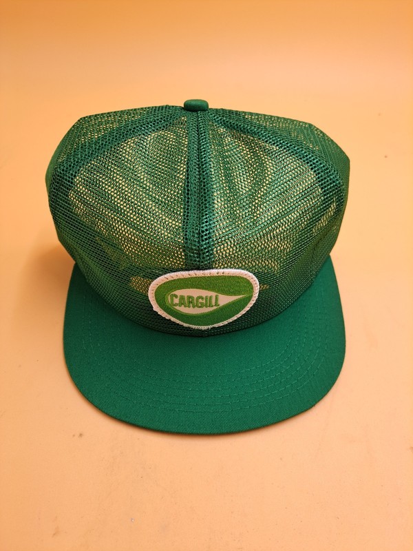 Vtg CARGILL Full Mesh Trucker Snapback Hat Cap Farm Patch K-PRODUCTS MADE IN USA