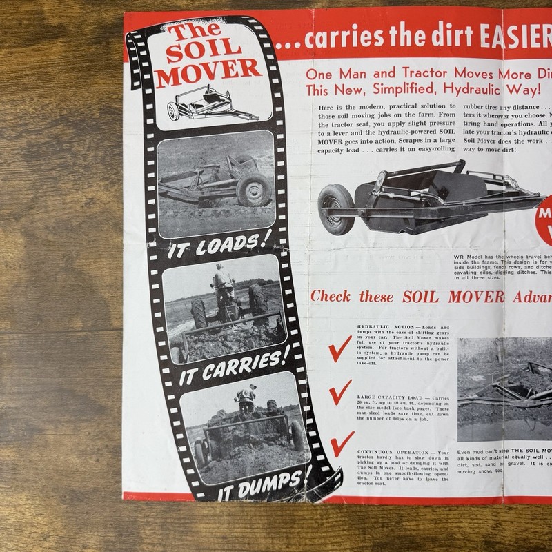 1950 Soil Mover Scraper Brochure & Price List - Columbus Nebraska Model WR WS gallery
