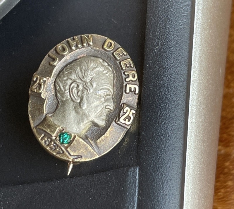 Vtg 1837 JOHN DEERE 14K Gold 25 Year Employee Service Brooch Pin 2.67 Grams