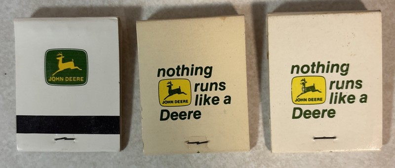Lot of Four (4) Vintage John Deere Dealership Advertising Matchbooks Unused