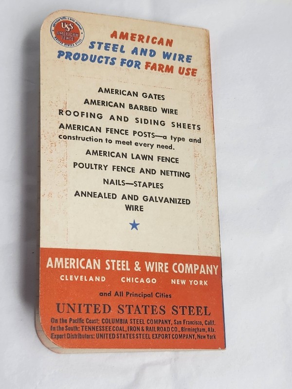 1946-47 USS American Fence Memorandum Book Boone Grove,IN NOS Patriotic gallery