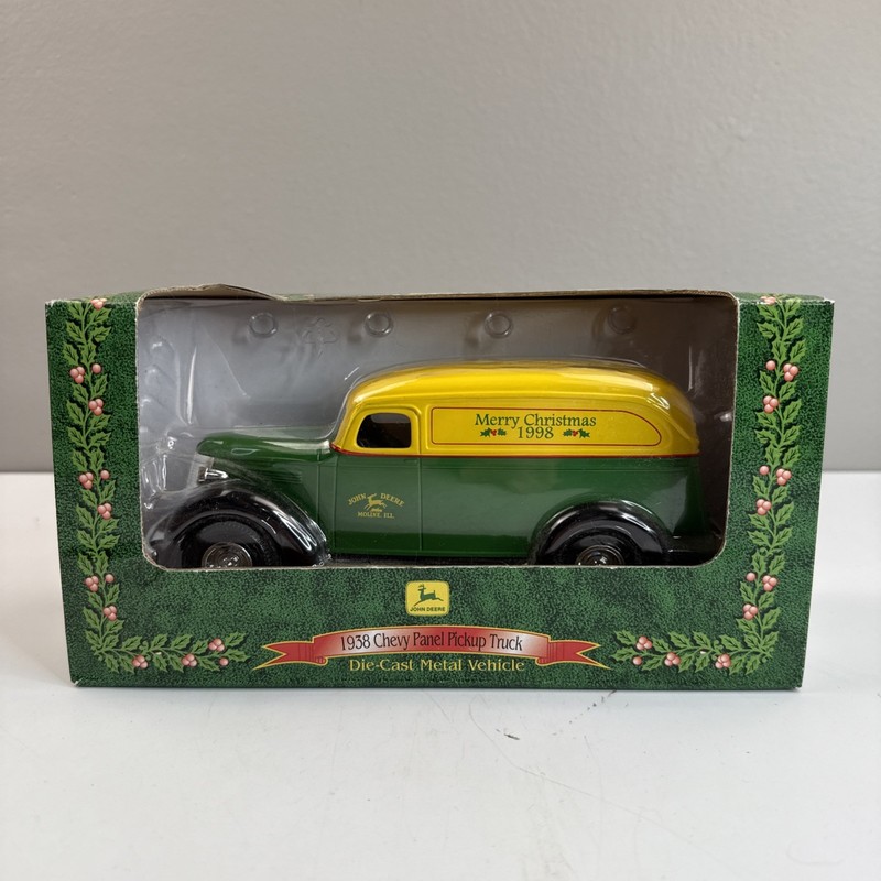 JOHN DEERE ERTL 1938 Chevy Panel Pickup Truck Die-Cast Metal Vehicle Bank 7” NIB