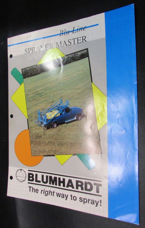 New 1980’s Blumhardt Blu Line Farm Spray Master Pickup Mount Sprayer Brochure