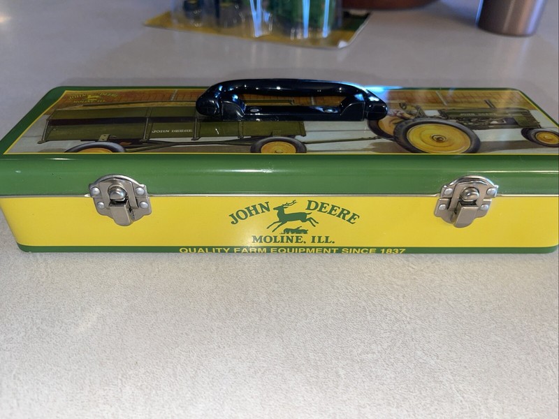 John Deere Woman Driving Tractor Tin - Metal Hinged Tool Box gallery